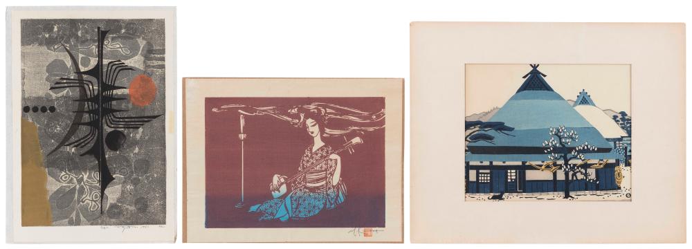 THREE WOODBLOCK PRINTS 20TH CENTURY 34df64