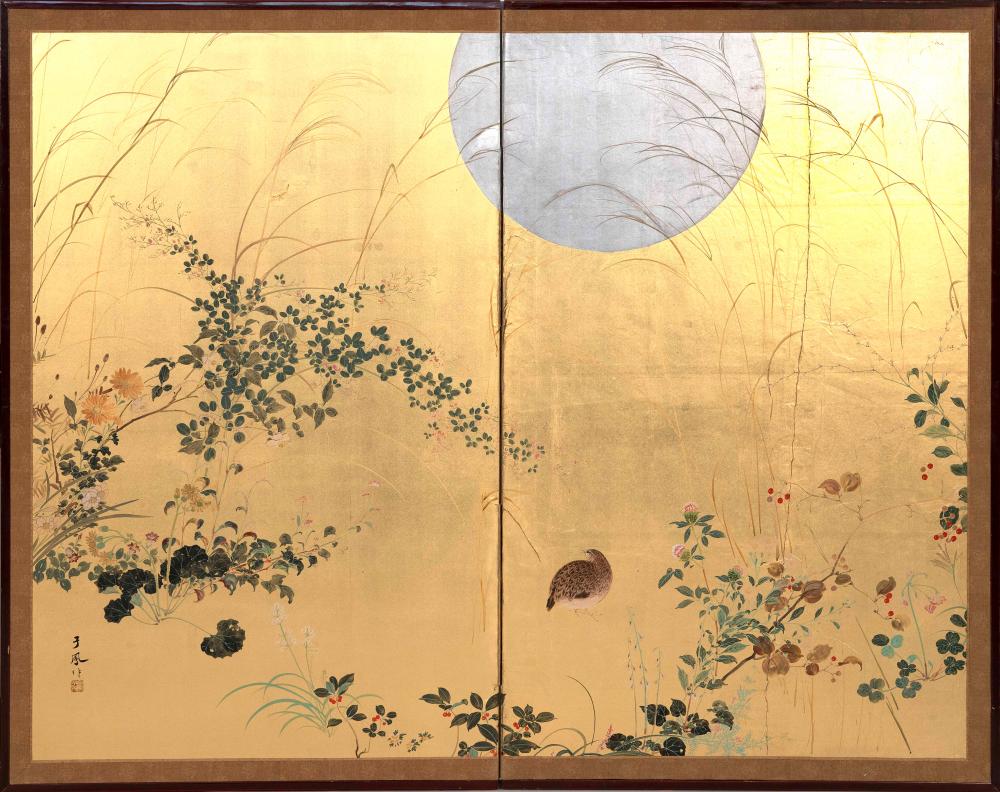JAPANESE RIMPA STYLE TWO PANEL 34df74