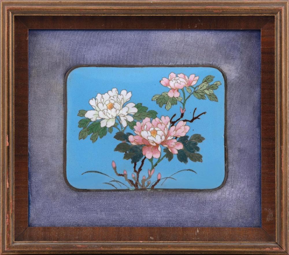 JAPANESE CLOISONN ENAMEL PLAQUE 34e019