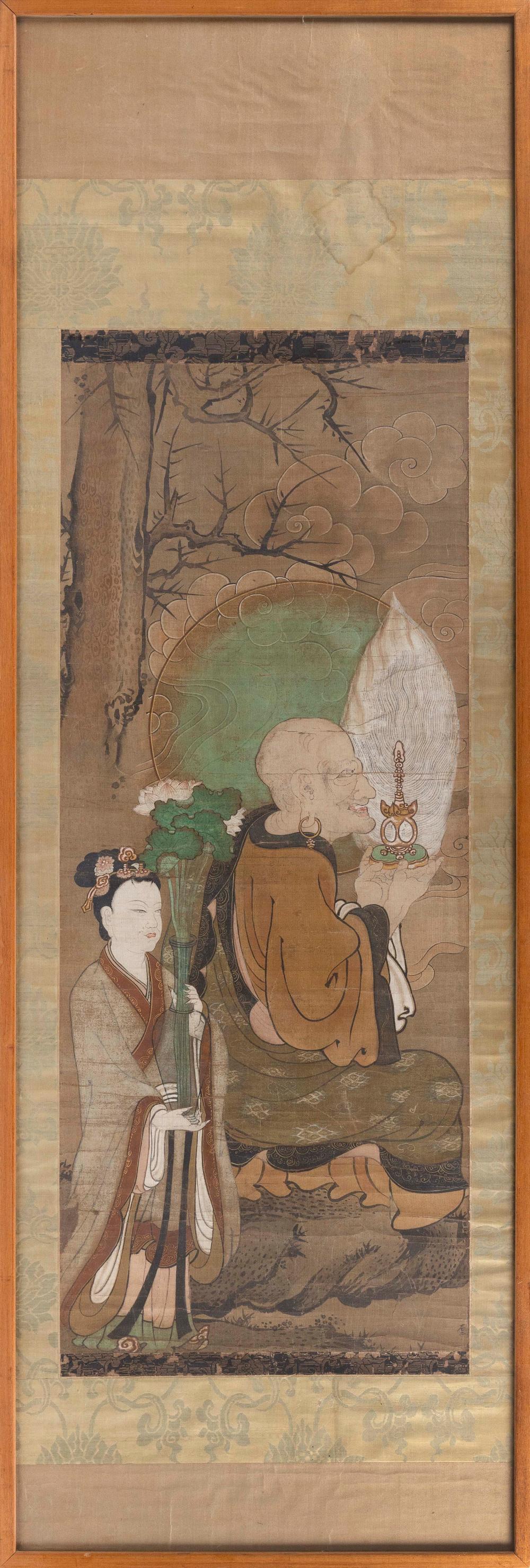 CHINESE SCROLL PAINTING ON SILK