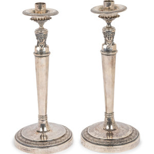 A Pair of Italian Silver Candlesticks Maker s 34e047