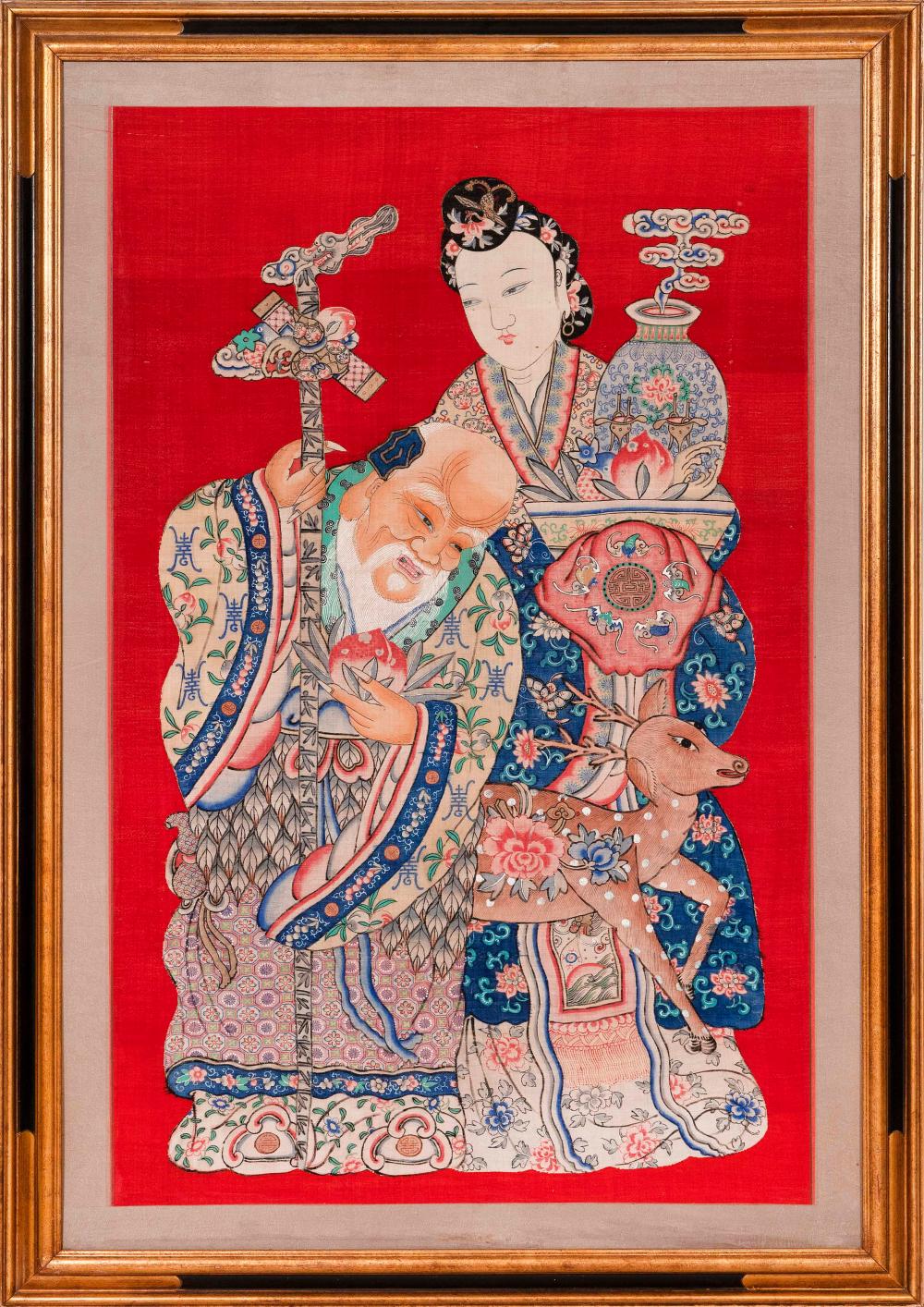 CHINESE HAND PAINTING ON SILK CIRCA 34e04a