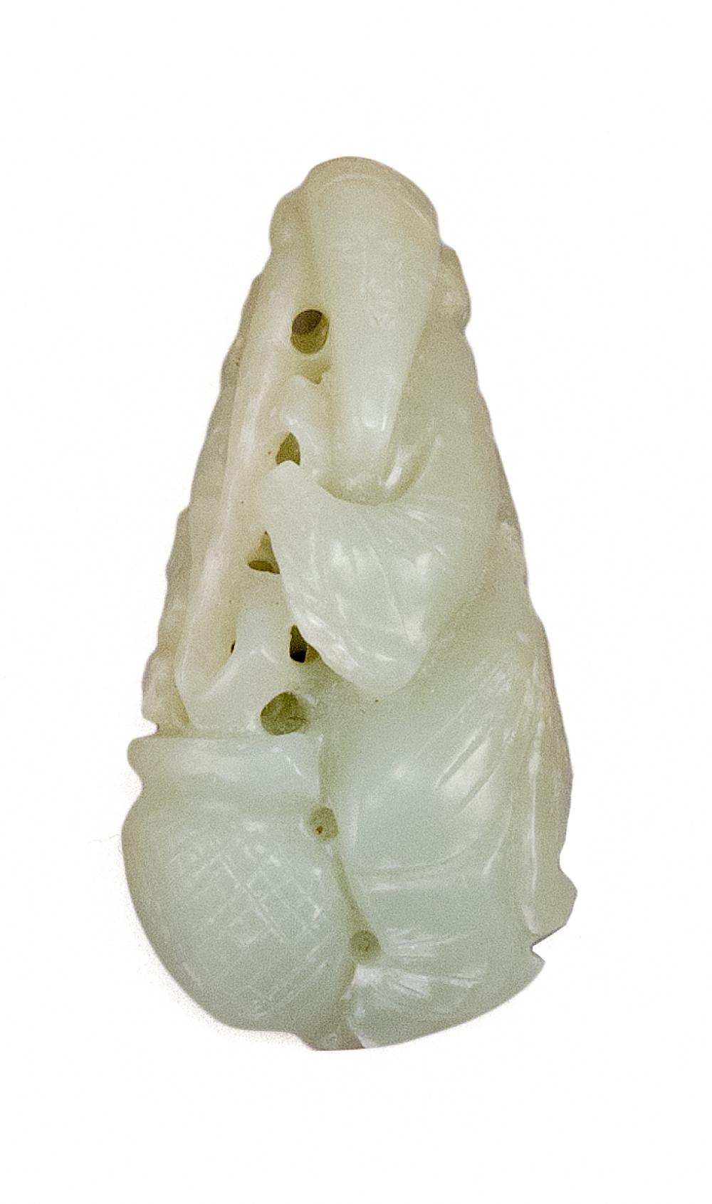 CHINESE CELADON JADE CARVING HEIGHT 34e072