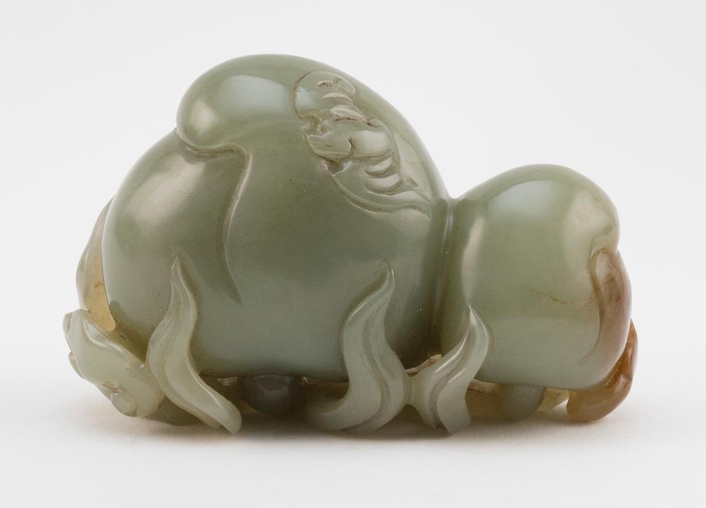 CHINESE CELADON JADE CARVING OF