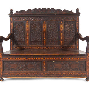 A William and Mary Style Carved Oak