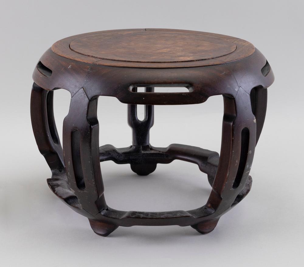 CHINESE WOODEN TABORET-STYLE STAND