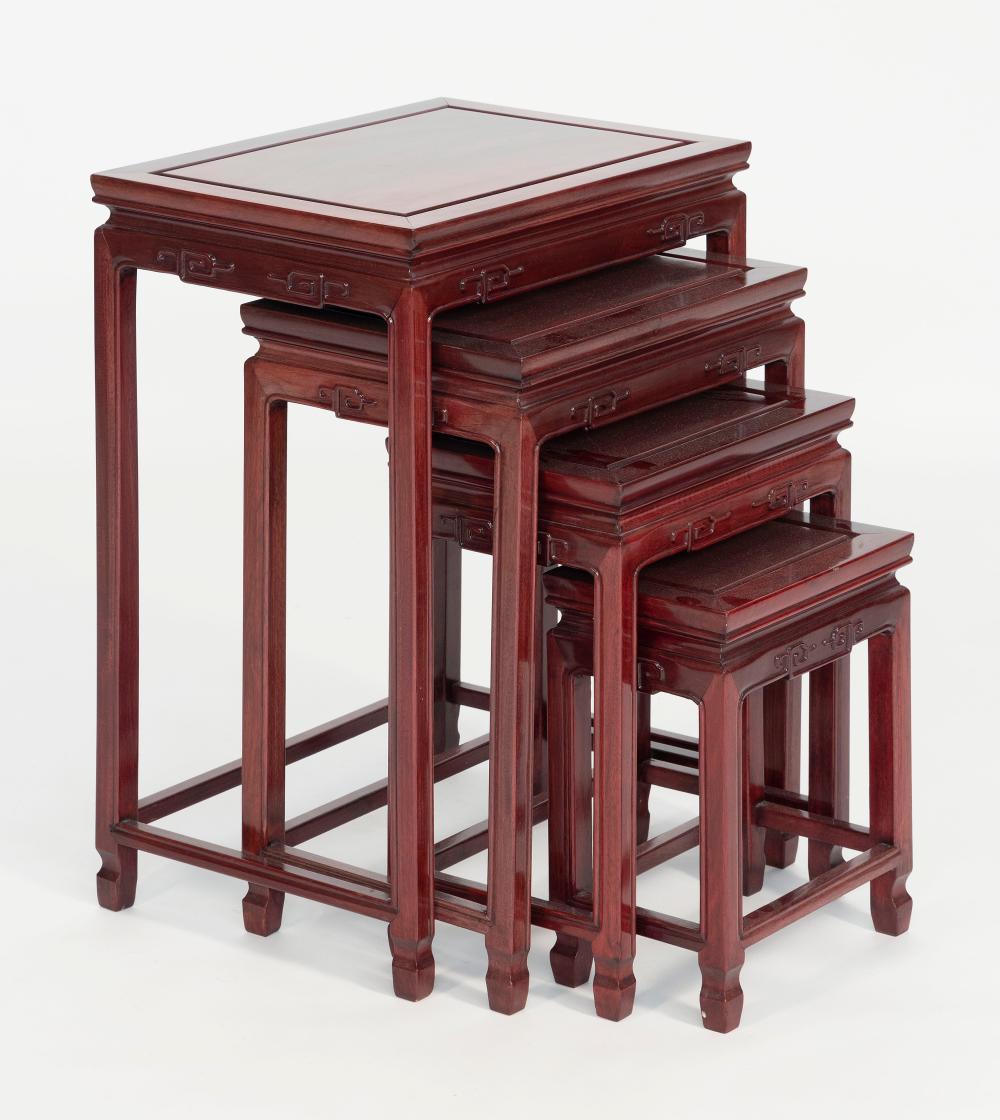 NESTING SET OF FOUR CHINESE ROSEWOOD