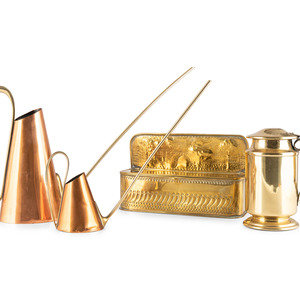 A Group of Brass and Copper Vessels