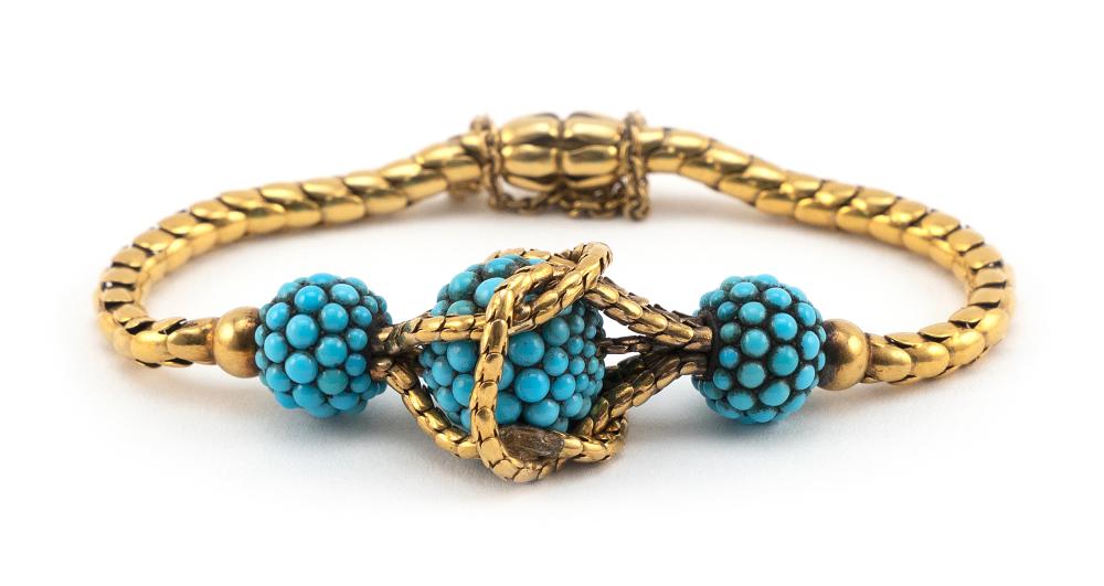 VICTORIAN 14KT GOLD AND TURQUOISE 34e187