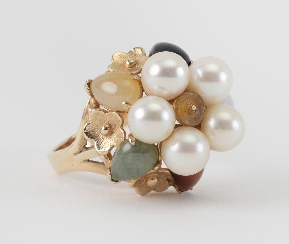 VINTAGE 14KT GOLD, CULTURED PEARL