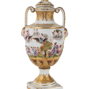 A Capodimonte Painted and Parcel-Gilt