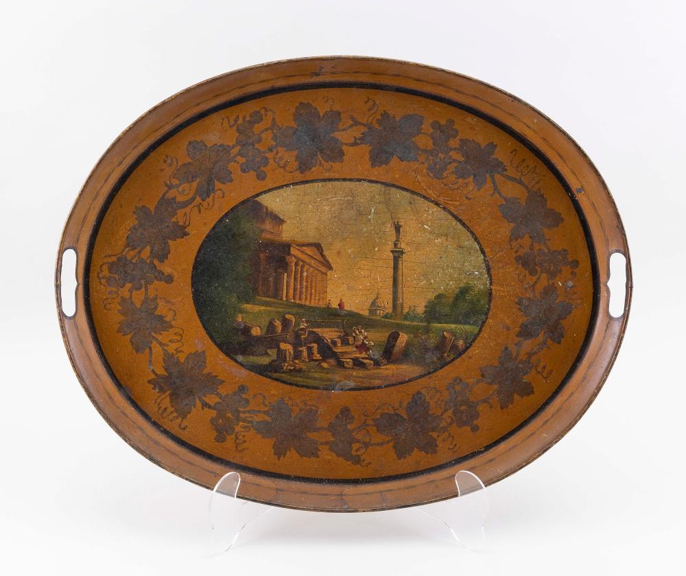 FRENCH TIN SERVING TRAY EARLY 20TH