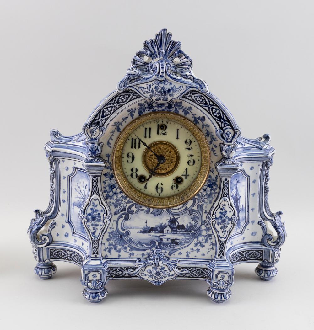 GILBERT MANTEL CLOCK WITH BLUE AND WHITE