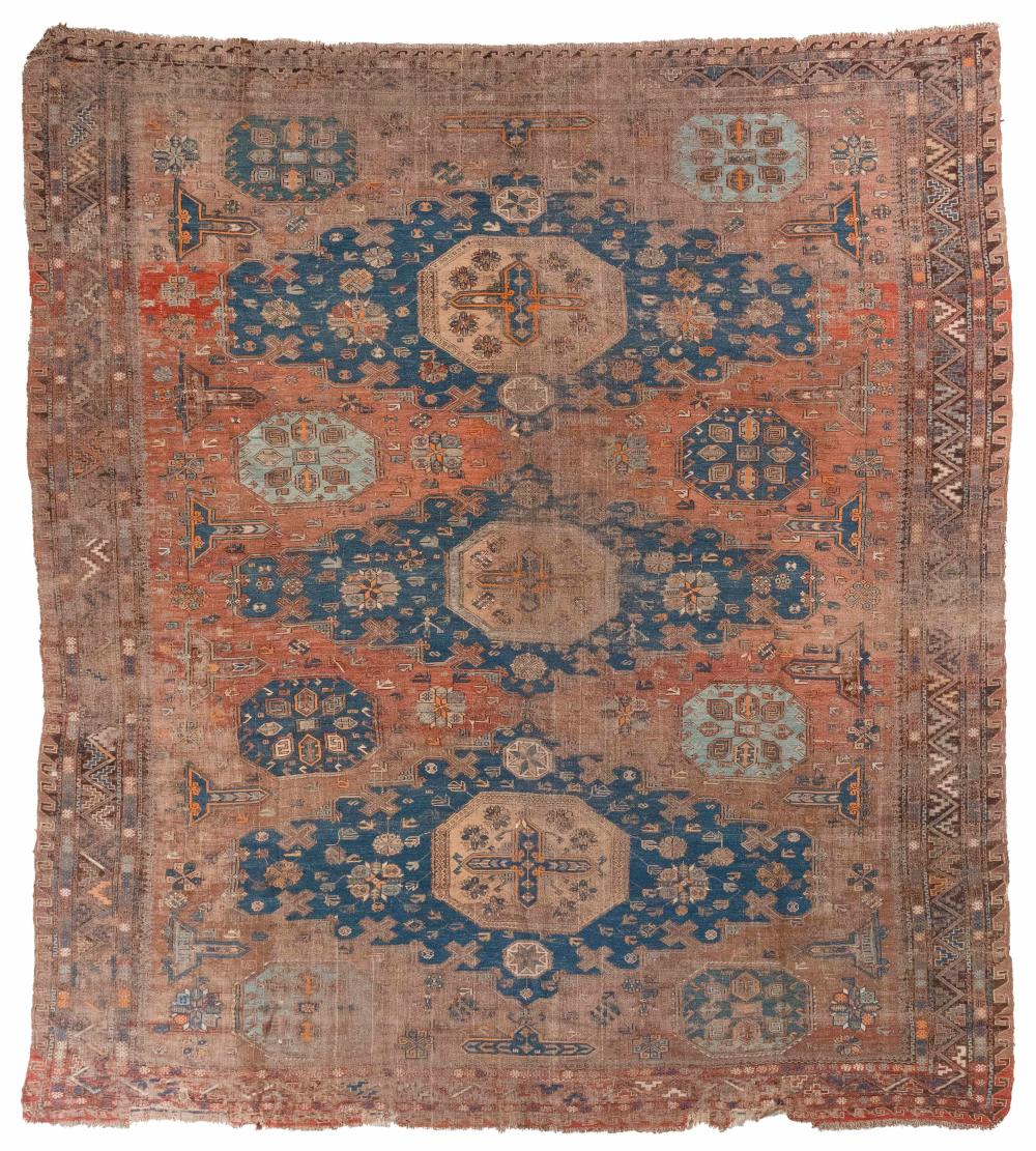 SOUMAC RUG: 7'11" X 9'2" LATE 19TH