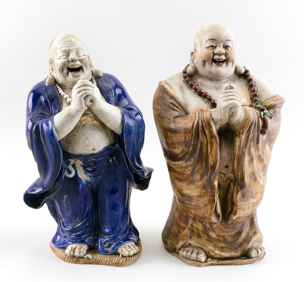 TWO CHINESE PORCELAIN FIGURES OF