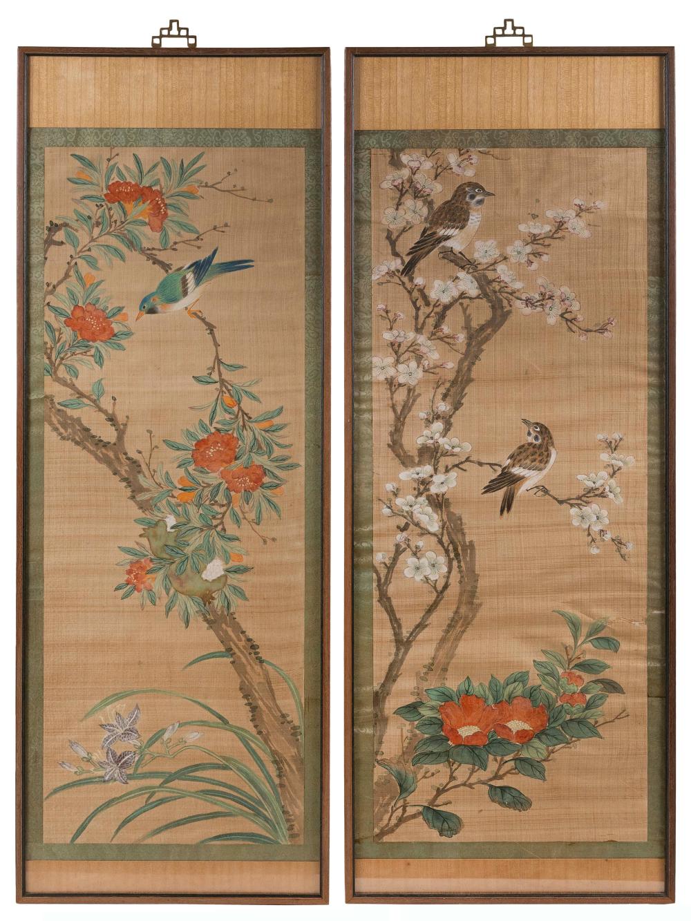 PAIR OF CHINESE PAINTINGS ON SILK 34e2a5