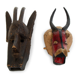 Two African Tribal Antelope Masks