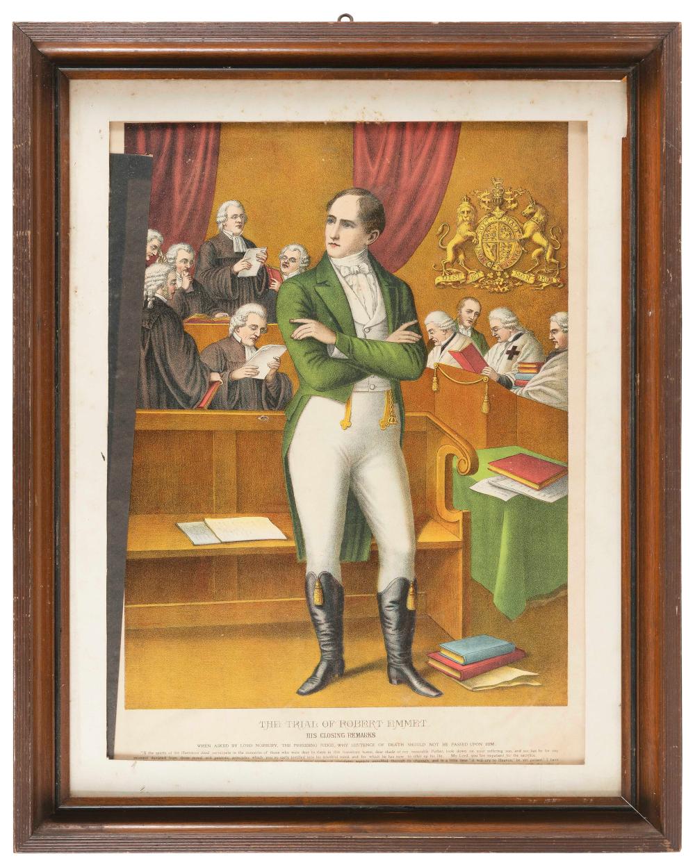 CHROMOLITHOGRAPH "THE TRIAL OF