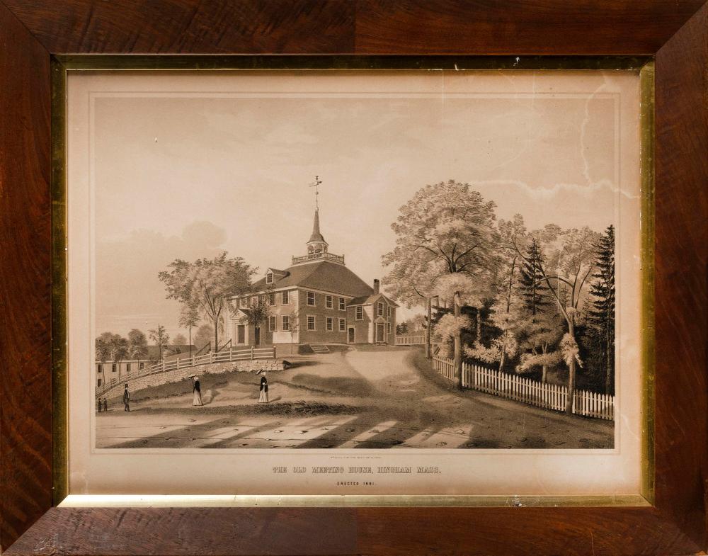 LITHOGRAPH "THE OLD MEETING HOUSE,