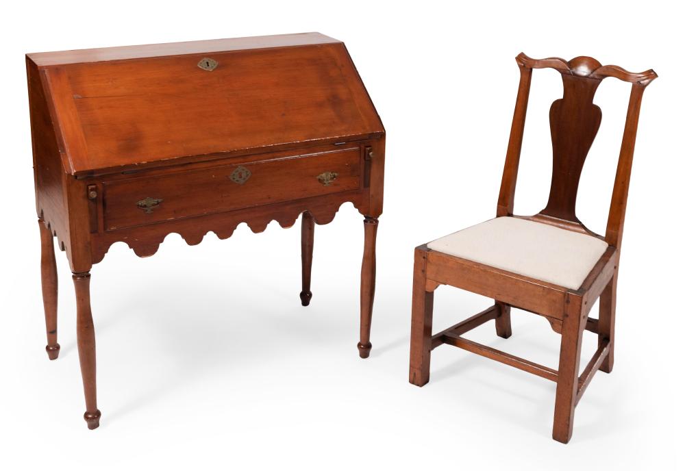 QUEEN ANNE WRITING DESK AND A CHIPPENDALE 34e391