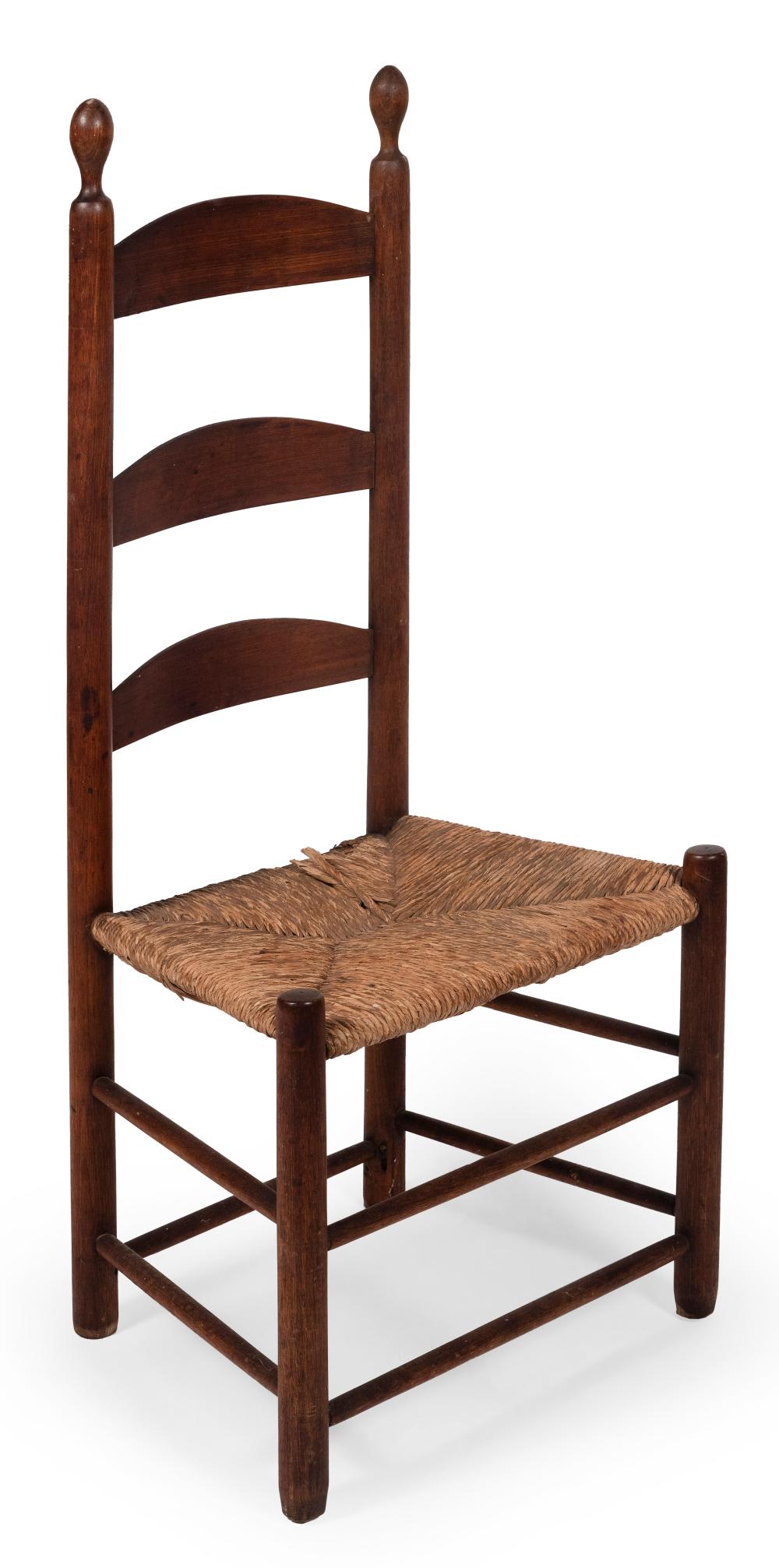 SHAKER LADDERBACK SIDE CHAIR EARLY 34e3c1