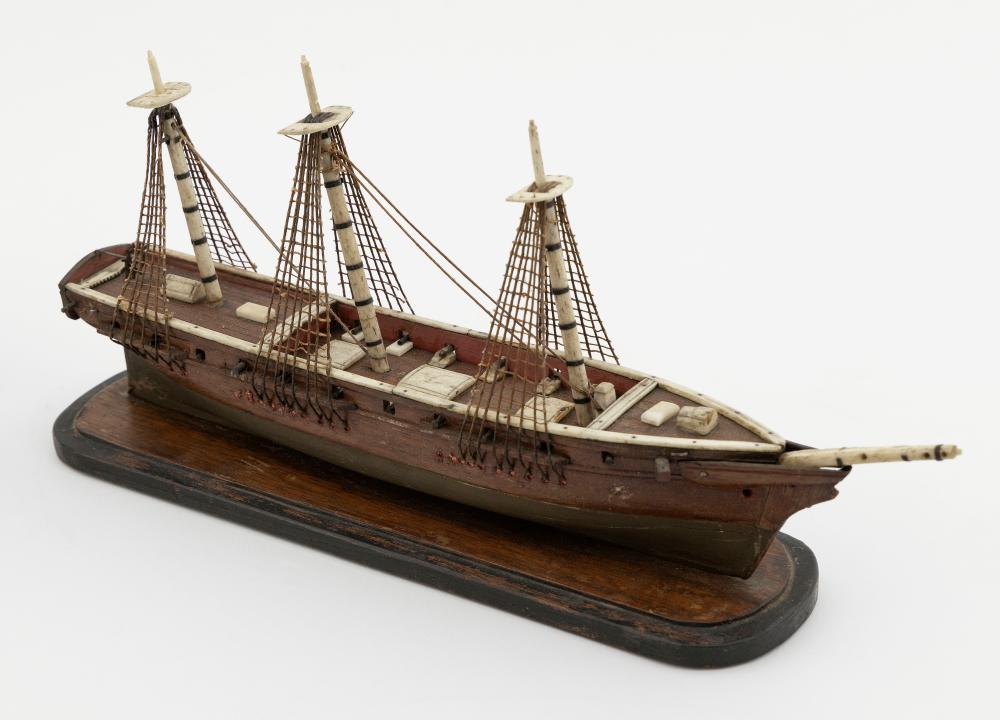 PARTIALLY RIGGED MODEL OF A THREE MASTED 34e428