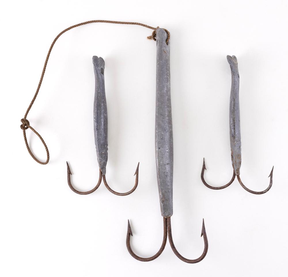 THREE COD FISH LURES 19TH CENTURY