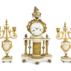 A French Gilt Bronze and Marble