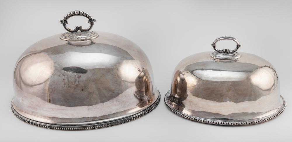 TWO SILVER PLATED MEAT DOMES 19TH 34e4e1