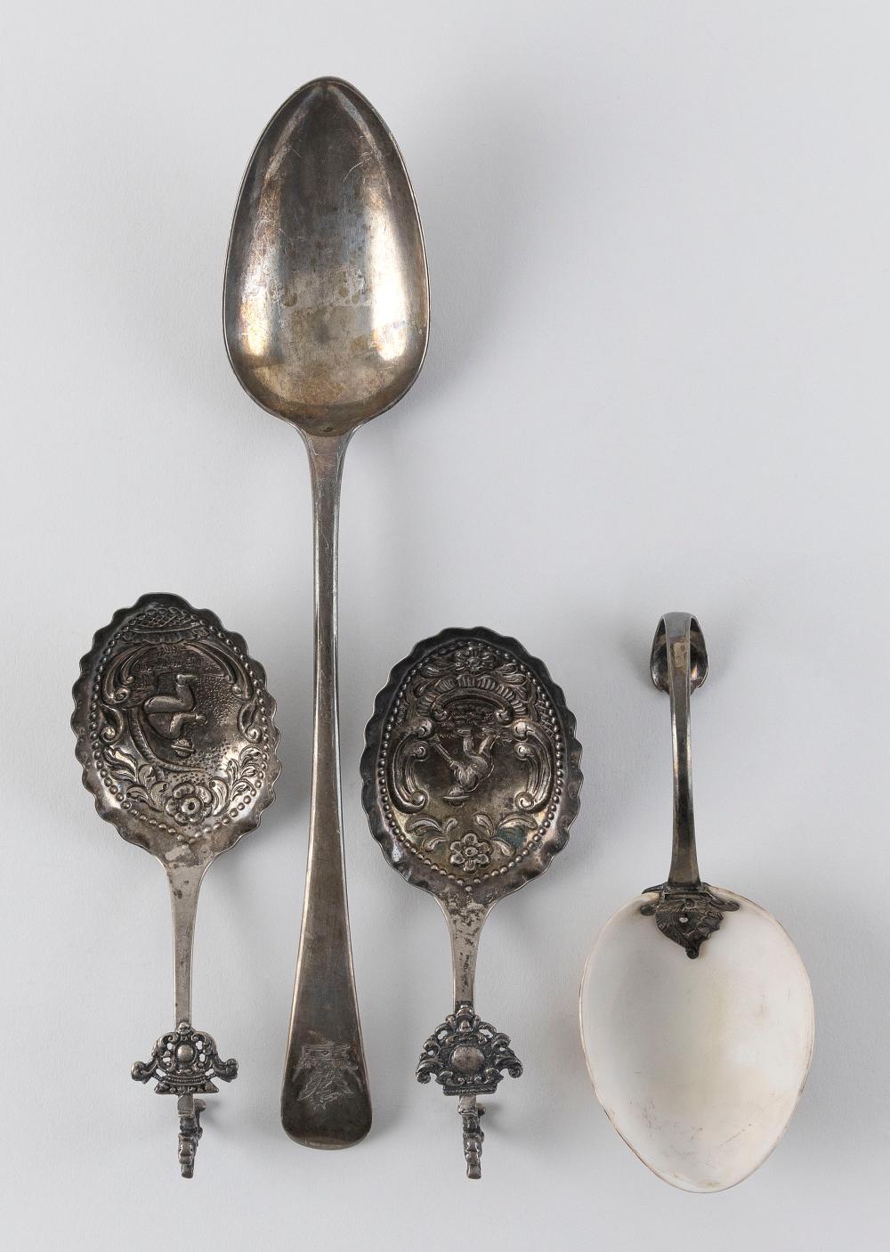 FOUR SILVER SPOONS APPROX 5 8 34e4eb