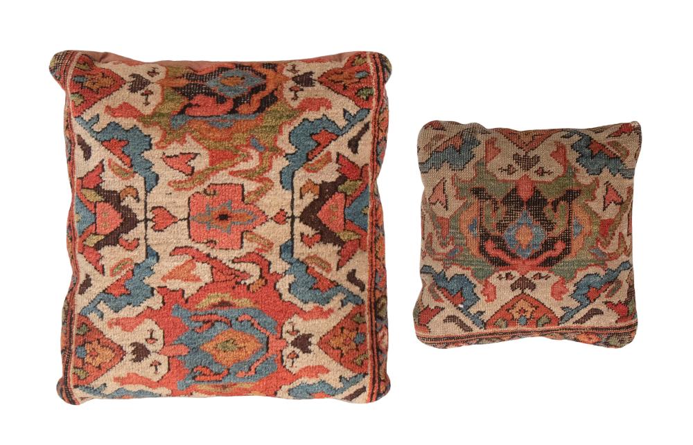 TWO PERSIAN RUG FRAGMENT THROW 34e564