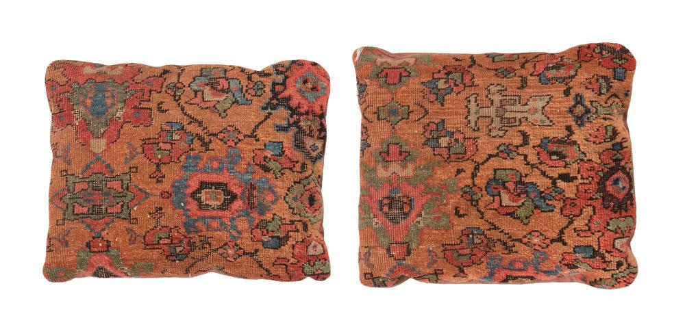 PAIR OF PERSIAN RUG FRAGMENT THROW 34e565