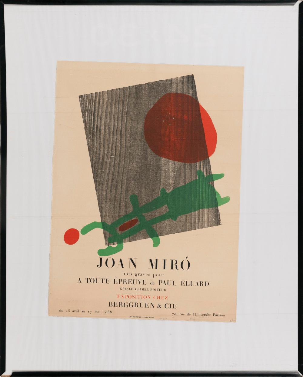 JOAN MIRO EXHIBITION POSTER MID-20TH