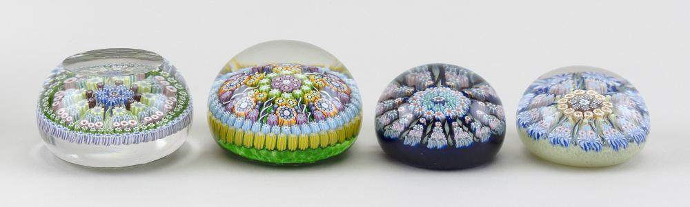 FOUR PERTHSHIRE GLASS PAPERWEIGHTS