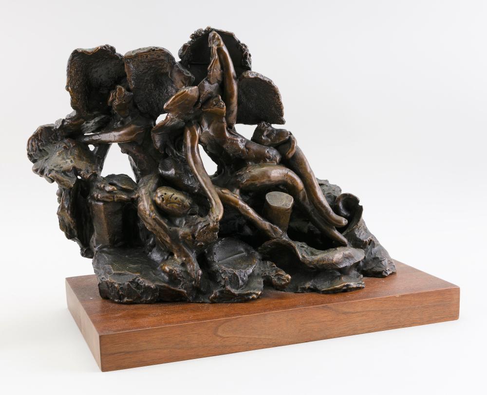 BRONZE ABSTRACT FIGURAL SCULPTURE