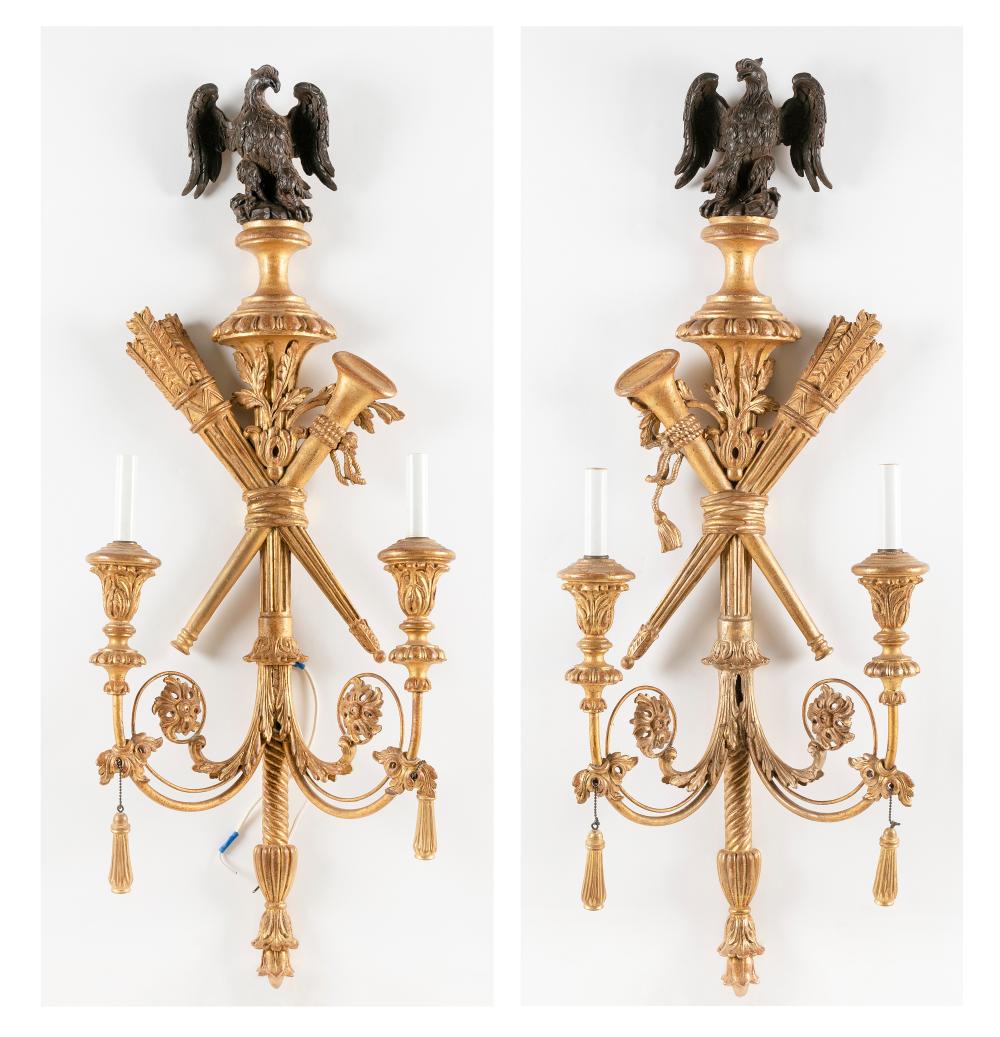 PAIR OF NEOCLASSICAL-STYLE PARCEL-GILTWOOD