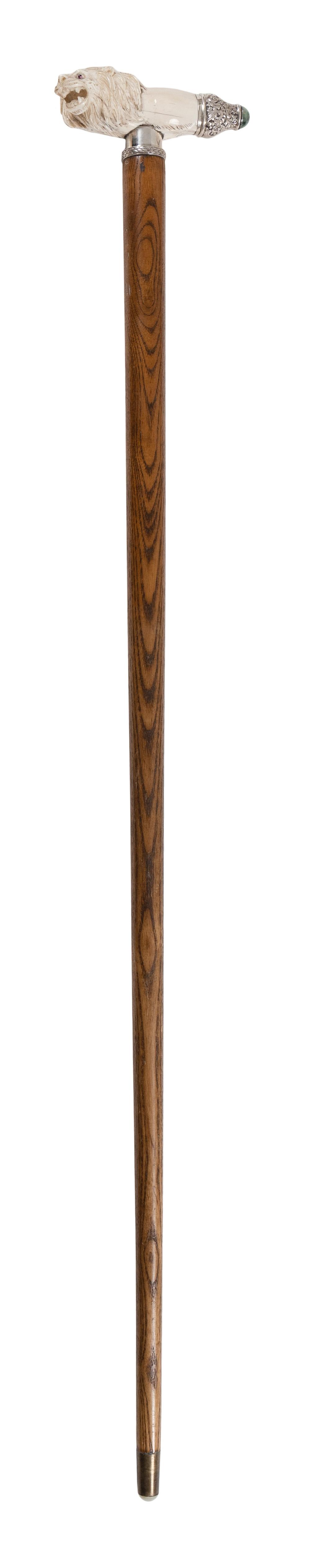 OAK SHAFT WALKING STICK WITH CARVED 34e5cf