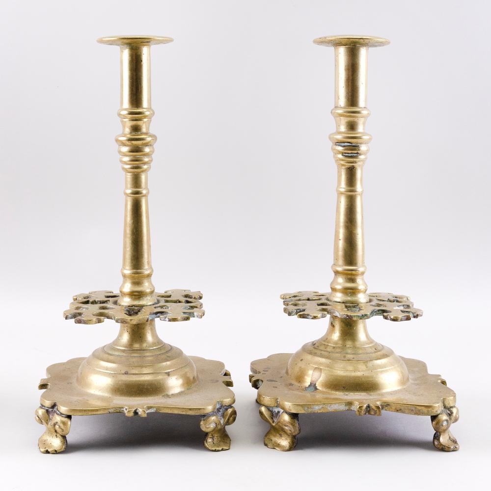 PAIR OF DUTCH BRASS CANDLESTICKS 34e63f