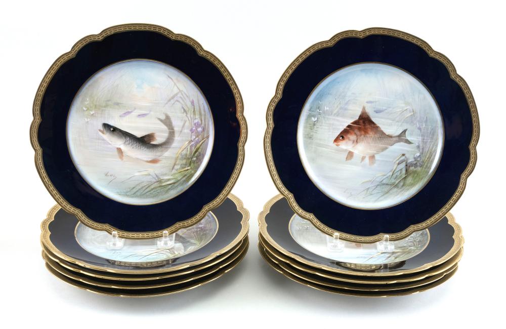 SET OF TEN LIMOGES PLATES WITH