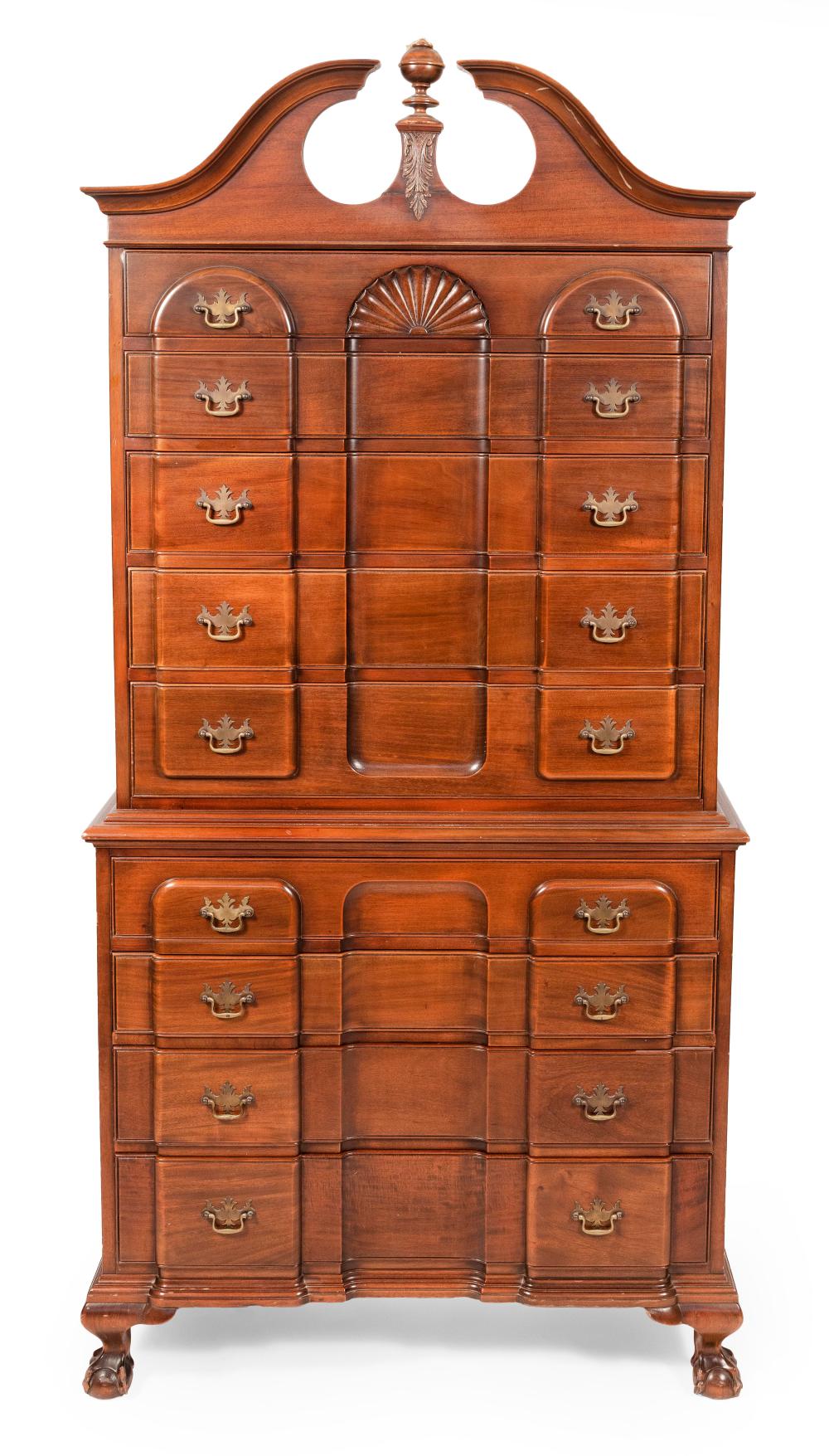 CHIPPENDALE-STYLE BLOCK-FRONT CHEST