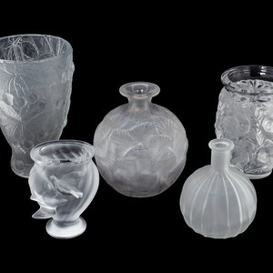Three Lalique Vases
20th Century
comprising