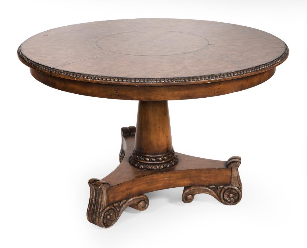 PEDESTAL TABLE WITH LEATHER TOP 34e6cc