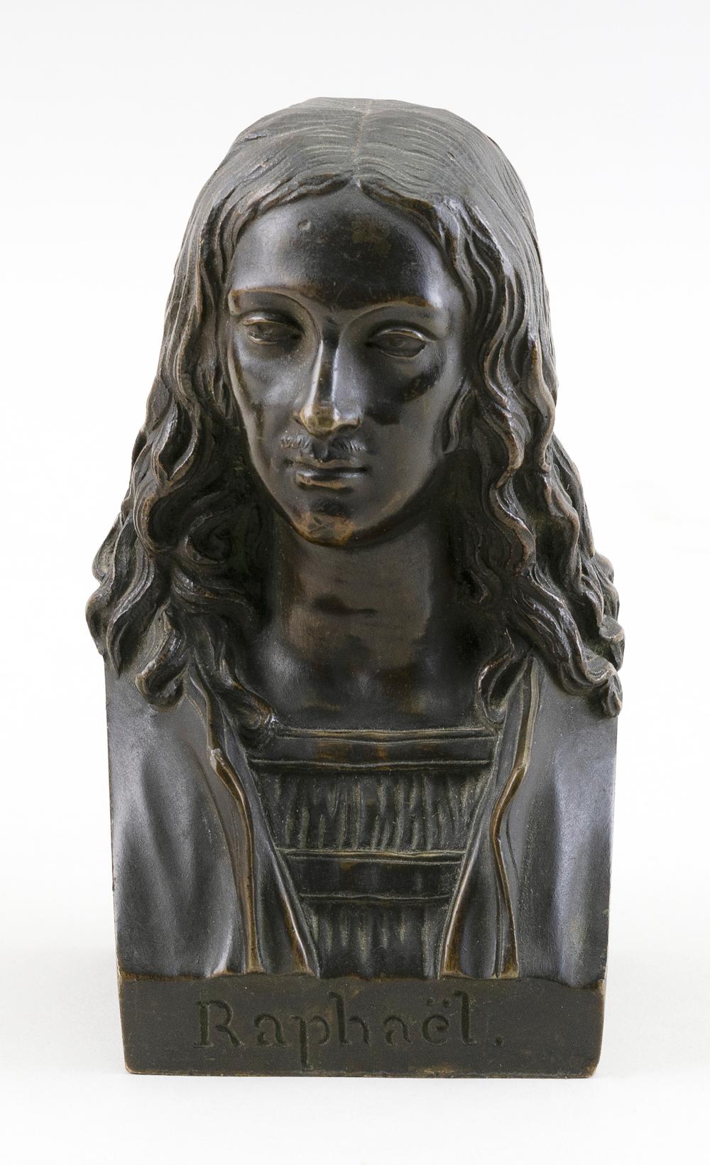 FRENCH BRONZE BUST OF RAPHAEL EARLY