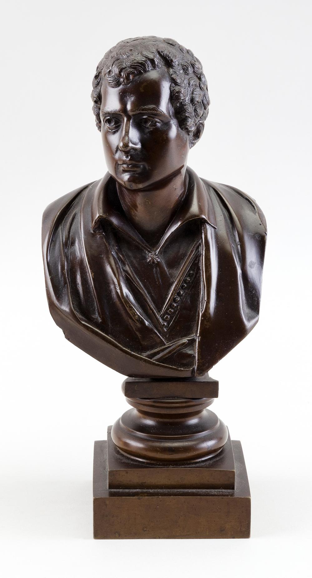 BRONZE BUST OF LORD BYRON 20TH 34e70f