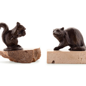 Two Small Bronze Animal Figures