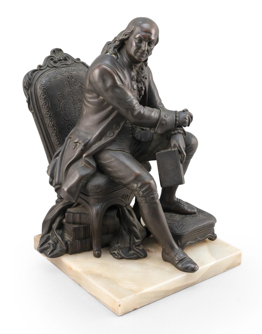 METAL SCULPTURE OF A SEATED BENJAMIN 34e73a