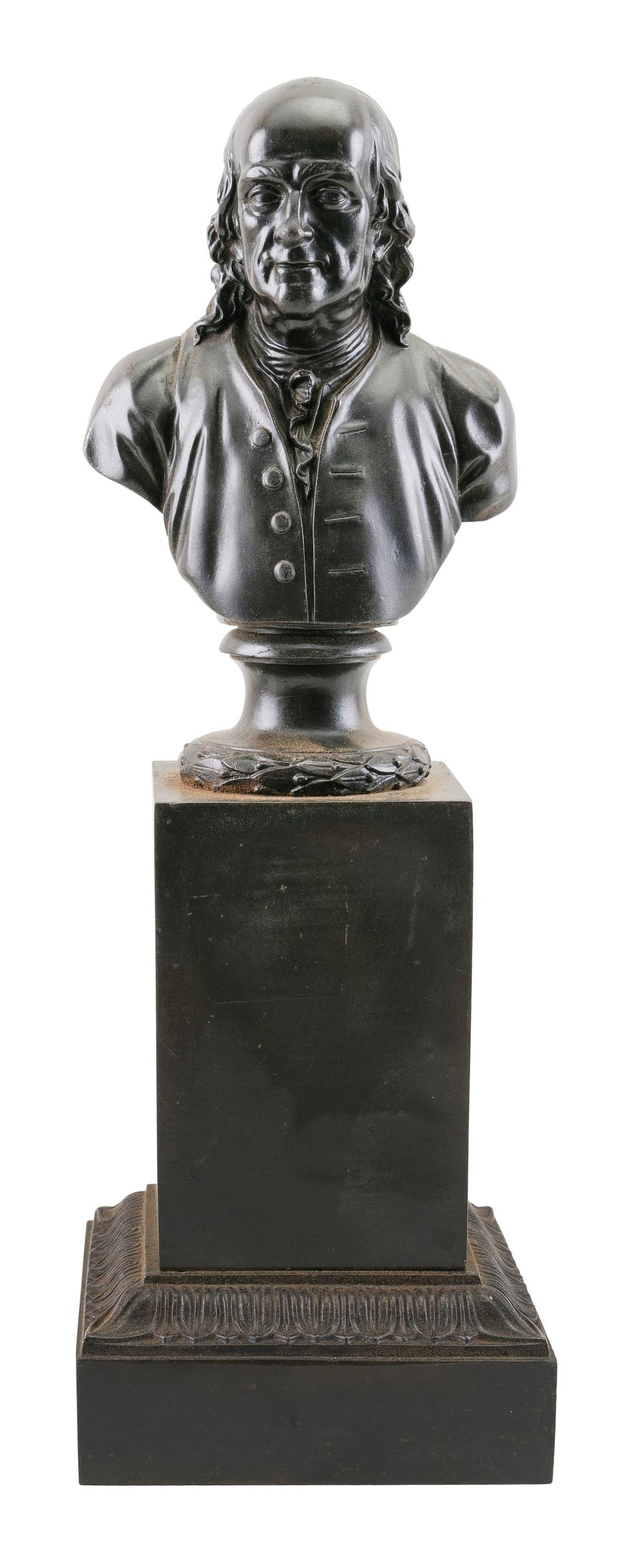 BRONZE BUST OF BENJAMIN FRANKLIN