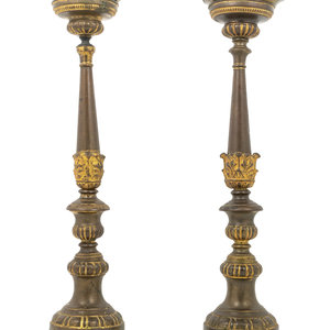 A Pair of Continental Gilt Metal