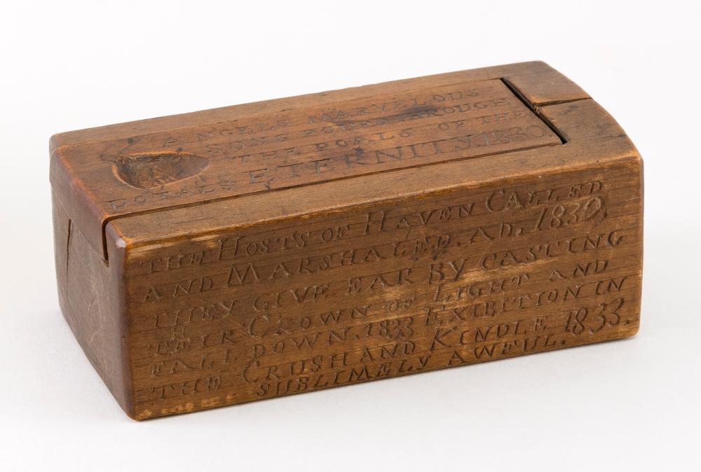 WALNUT BOX CARVED WITH A VERSE