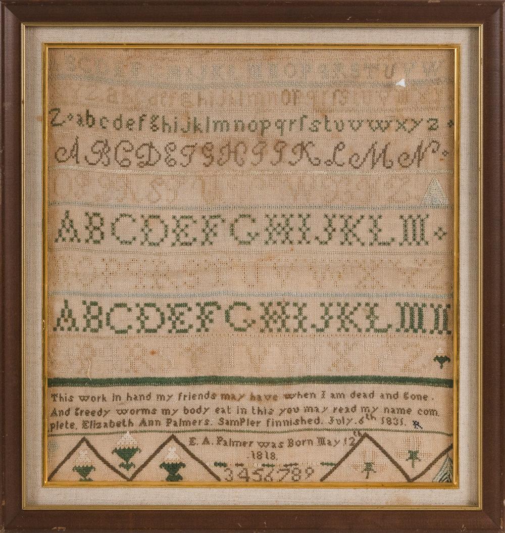 NEEDLEWORK SAMPLER DATED 1835 16  34e779